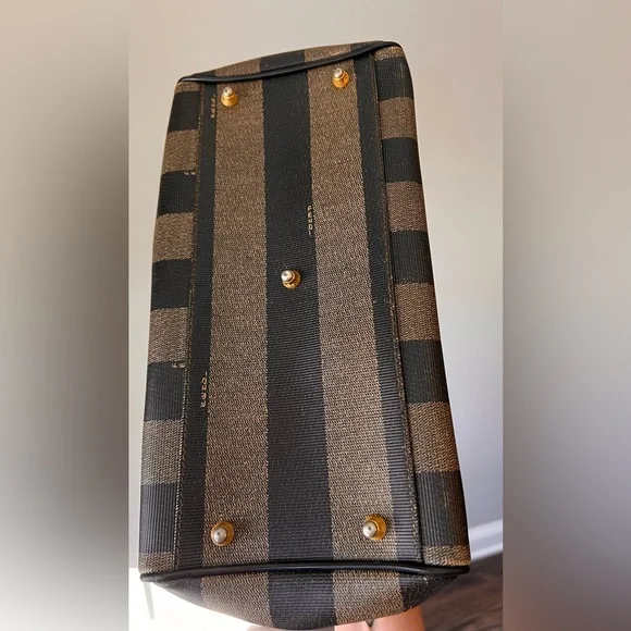 Fendi Black and Tan Striped Satchel - Picture 4 of 15